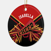 Cheerleader 📣 - Dark Red, Black en Gold Keramisch Ornament (Links)
