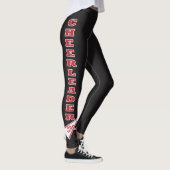 Cheerleader Dark Red Typography Letters Leggings (Rechts)