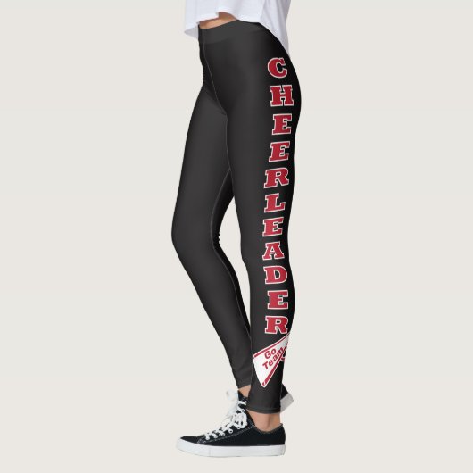 Cheerleader Dark Red Typography Letters Leggings (Links)