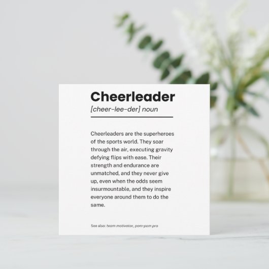 Cheerleader Definitie, Cheerleading Dank u (Staand voorkant)