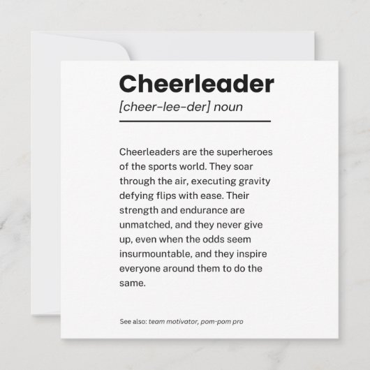 Cheerleader Definitie, Cheerleading Dank u (Voorkant)