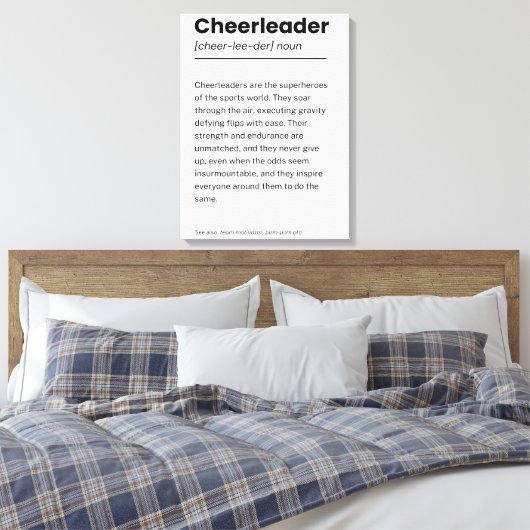 Cheerleader Definitie, Cheerleading Decor Gifts Canvas Afdruk (Insitu (Slaapkamer))