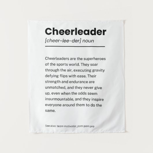 Cheerleader Definitie, Cheerleading Decor Gifts Wandkleed (Voorkant)