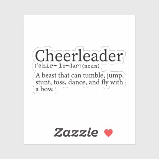 Cheerleader Definitie, Cheerleading Gift Sticker (Vel)