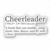 Cheerleader Definitie, Cheerleading Gift Sticker (Voorkant)