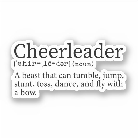 Cheerleader Definitie, Cheerleading Gift Sticker (Voorkant)