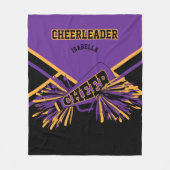 Cheerleader Design in Paars, goud en zwart Fleece Deken (Voorkant)