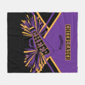 Cheerleader Design in Paars, goud en zwart Fleece Deken (Voorkant (Horizontaal))