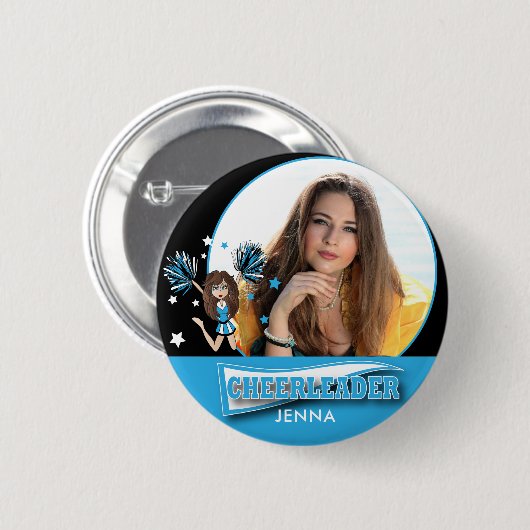 Cheerleader - DIY-foto - Baby Blue Ronde Button 5,7 Cm (Voorkant /achterkant)