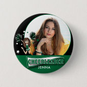 Cheerleader - DIY-foto - donkergroen Ronde Button 5,7 Cm (Voorkant)