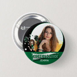 Cheerleader - DIY-foto - donkergroen Ronde Button 5,7 Cm