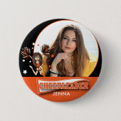 Cheerleader - DIY-foto - Oranje Ronde Button 5,7 Cm (Voorkant)