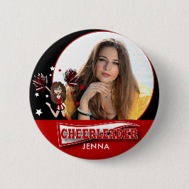 Cheerleader - DIY-foto - rood Ronde Button 5,7 Cm