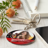 Cheerleader - DIY-foto - rood Sleutelhanger (Zijkant)