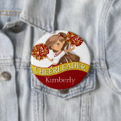 Cheerleader DIY kiest uw schoolkleuren | goud Ronde Button 4,0 Cm (In situ)