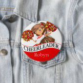 Cheerleader DIY kiest uw schoolkleuren | rood Ronde Button 4,0 Cm (In situ)