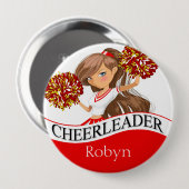 Cheerleader DIY kiest uw schoolkleuren | rood Ronde Button 4,0 Cm (Voorkant /achterkant)
