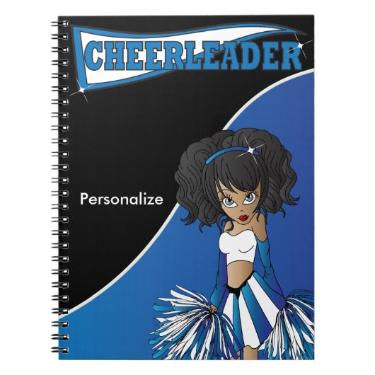 Cheerleader | DIY-naam | Blauw Notitieboek (Voorkant)