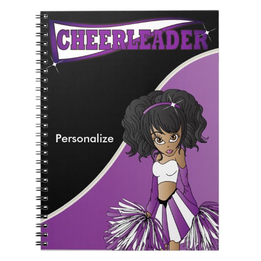 Cheerleader | DIY-naam | PAARS NOTITIEBOEK (Voorkant)