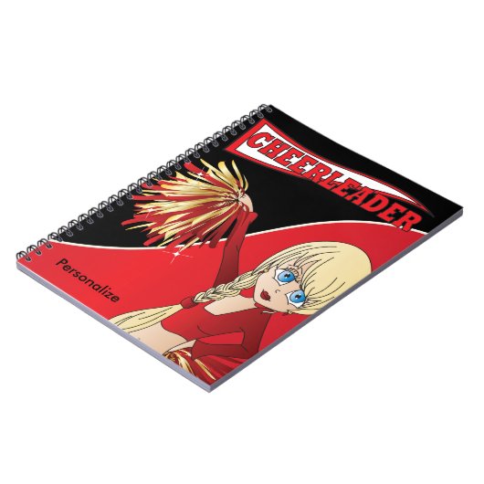 Cheerleader | DIY-naam | Rood Notitieboek (Linkerzijde)