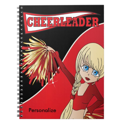 Cheerleader | DIY-naam | Rood Notitieboek (Voorkant)
