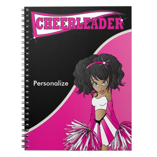 Cheerleader | DIY-naam | Roze warme roze Notitieboek (Voorkant)