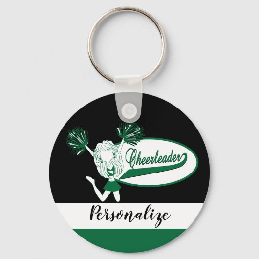 Cheerleader - DIY-tekst - donkergroen Sleutelhanger (Voorkant)