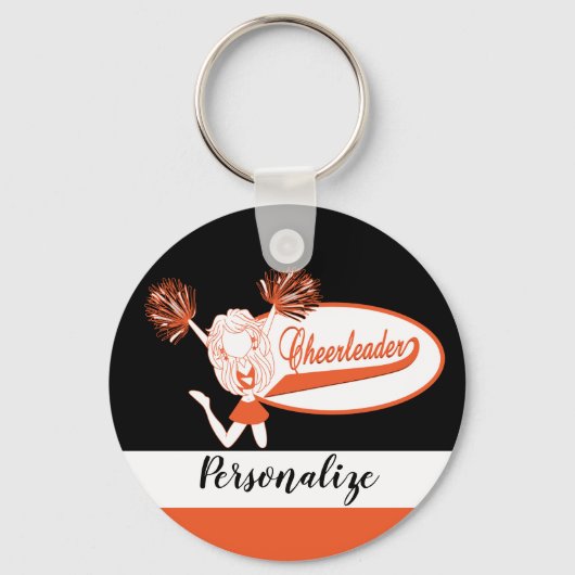 Cheerleader - DIY-tekst - Oranje Sleutelhanger (Voorkant)