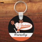 Cheerleader - DIY-tekst - Oranje Sleutelhanger (Achterkant)