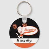 Cheerleader - DIY-tekst - Oranje Sleutelhanger (Achterkant)