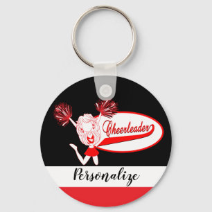Cheerleader - DIY-tekst - rood Sleutelhanger