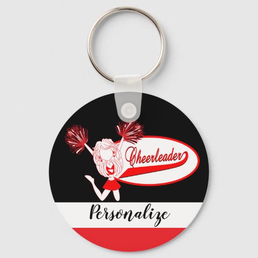 Cheerleader - DIY-tekst - rood Sleutelhanger (Voorkant)