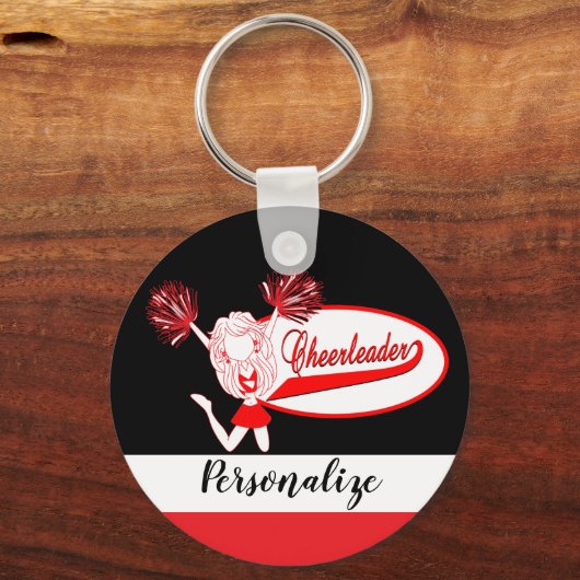 Cheerleader - DIY-tekst - rood Sleutelhanger (Voorkant)