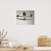 Cheerleader doet spleten in de lucht poster (Keuken)