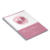 Cheerleader Elegant roze Rose Gold , gepersonalise Notitieboek (Rechterzijde)