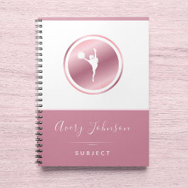 Cheerleader Elegant roze Rose Gold , gepersonalise Notitieboek