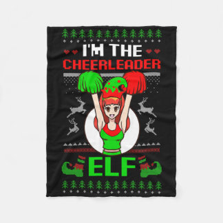 Cheerleader Elf Design Christmas Cheerleading  Fleece Deken
