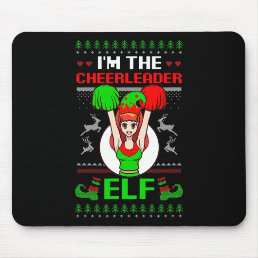 Cheerleader Elf Design Christmas Cheerleading  Muismat (Voorkant)