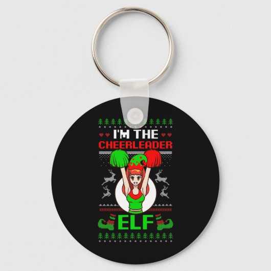 Cheerleader Elf Design Christmas Cheerleading  Sleutelhanger (Voorkant)