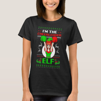 Cheerleader Elf Design Christmas Cheerleading  T-shirt