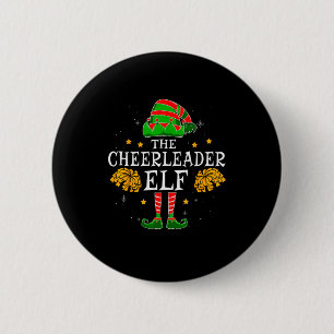 Cheerleader Elf Overeenkomstig Team Kerst Grappig Ronde Button 5,7 Cm
