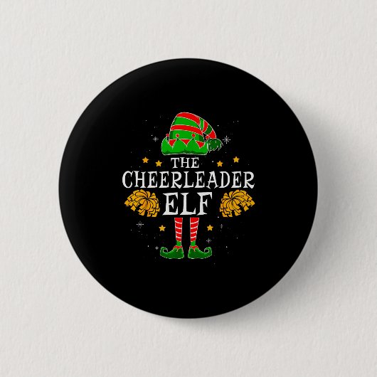 Cheerleader Elf Overeenkomstig Team Kerst Grappig Ronde Button 5,7 Cm (Voorkant)