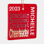 Cheerleader Extraordinaire CUSTOM Keramisch Ornament (Rechts)