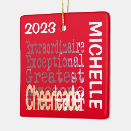 Cheerleader Extraordinaire CUSTOM Keramisch Ornament (Links)