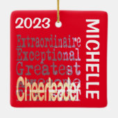 Cheerleader Extraordinaire CUSTOM Keramisch Ornament (Achterkant)