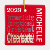 Cheerleader Extraordinaire CUSTOM Keramisch Ornament (Voorkant)