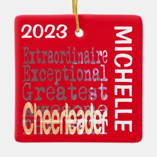 Cheerleader Extraordinaire CUSTOM Keramisch Ornament (Voorkant)