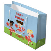 Cheerleader Feest Groot Cadeauzakje (Voorkant Gekanteld)