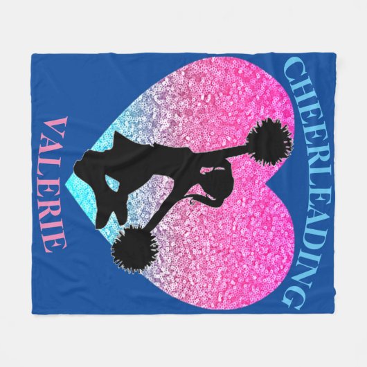 Cheerleader Fleece Deken w / Gepersonaliseerde naa (Voorkant (Horizontaal))