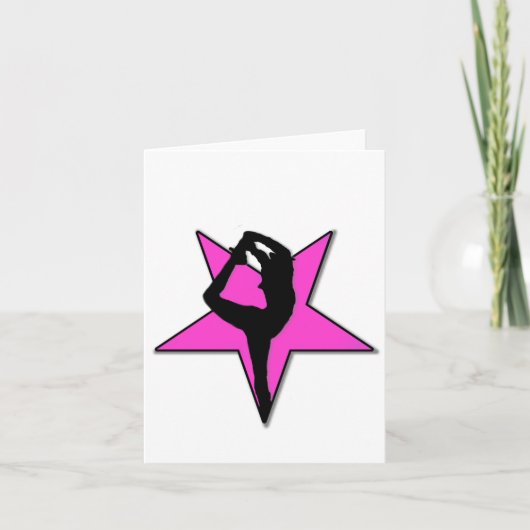 Cheerleader flyer roze ster notecard kaart (Voorkant)